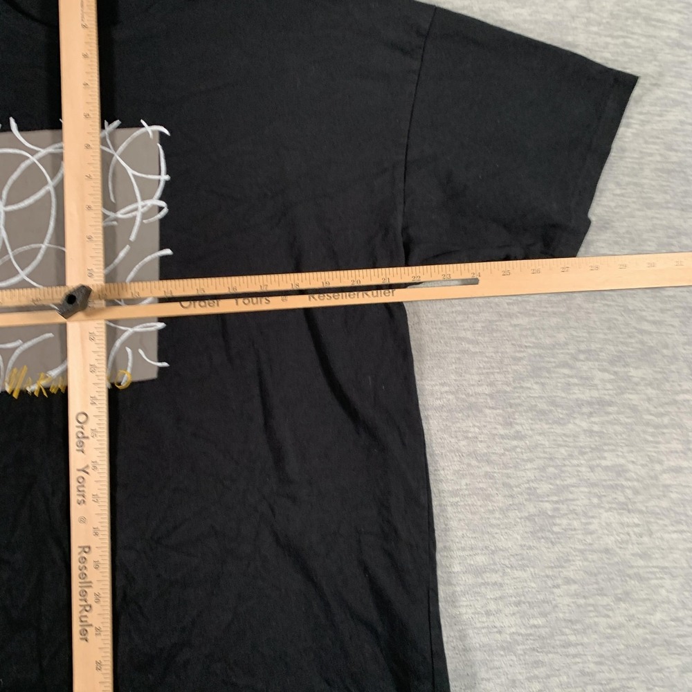 Marimekko Shirt Mens Medium Black Abstract Graphic Made Finland Tee Cotton - Picture 8 of 14
